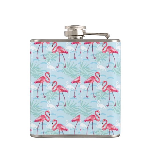 flamingo patroon | Monogram Heupfles (Achterkant)