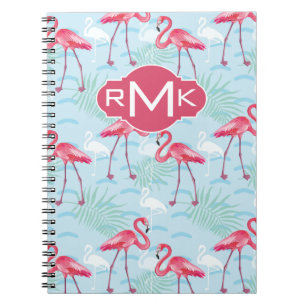flamingo patroon   Monogram Notitieboek