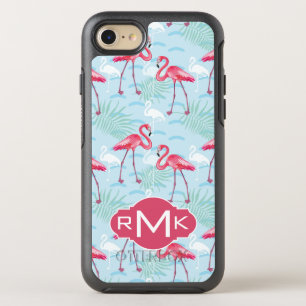 Flamingo patroon   Monogram OtterBox Symmetry iPhone 8/7 Hoesje