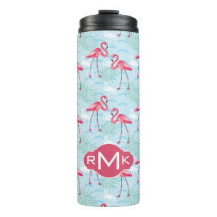 flamingo patroon Monogram Thermosbeker