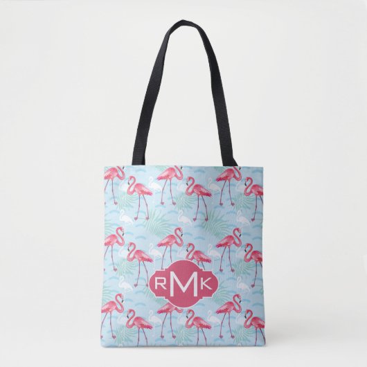flamingo patroon | Monogram Tote Bag (Voorkant)