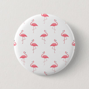 Flamingo patroon Print Button