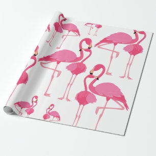 Flamingo patroon roze cadeaupapier