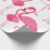 Flamingo patroon roze cadeaupapier (Hoek)