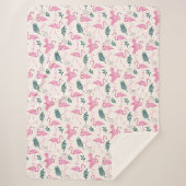 Flamingo patroon sherpa deken (Voorkant)