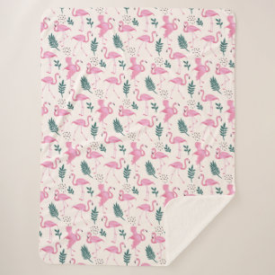 Flamingo patroon sherpa deken