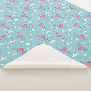 Flamingo patroon sherpa deken