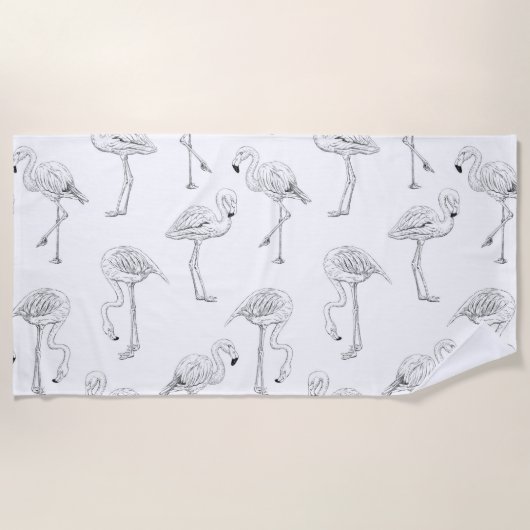 Flamingo patroon strandlaken (Voorkant)
