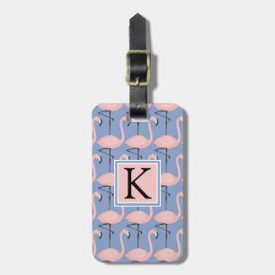 Flamingo patroon van aanbesteding   Monogram Bagagelabel
