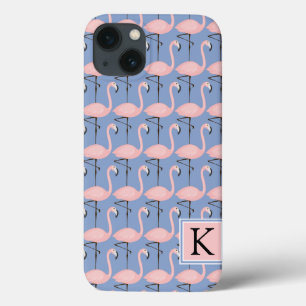 Flamingo patroon van aanbesteding   Monogram iPhone 13 Hoesje