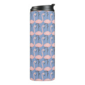 Flamingo patroon van aanbesteding | Monogram Thermosbeker (Gedraaid links)