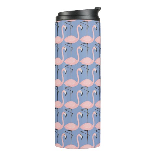 Flamingo patroon van aanbesteding | Monogram Thermosbeker (Gedraaid links)