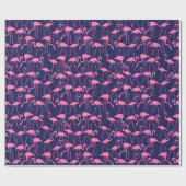 Flamingo patroon van de marine en roze cadeaupapier (Vlak)
