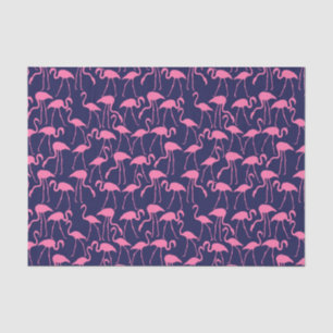 Flamingo patroon van de marine en roze tissuepapier