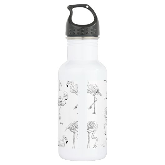 Flamingo patroon waterfles (Achterkant)