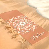 Flamingo Pearl Mandala Monogram Koraal Beachy Yogamat