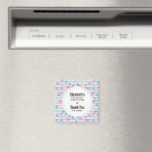 Flamingo & Pineappel Patroon Dank u Magneet (Insitu (Vaatwasser))