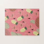 Flamingo Pineappels Hand Drawn Doodles Legpuzzel (Horizontaal)