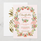 FLAMINGO PINEAPPLE BIRTHDAY-uitnodiging Kaart (Voorkant / Achterkant)