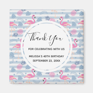 Flamingo & Pineapple Pattern Favor Magneet