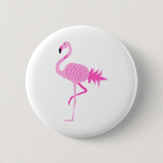 Flamingo Pineapple Ronde Button 5,7 Cm (Voorkant)