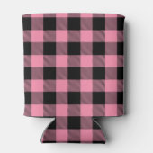 Flamingo Pink Buffalo Check Plaid 1I Monogram Blikjeskoeler (Achterkant)