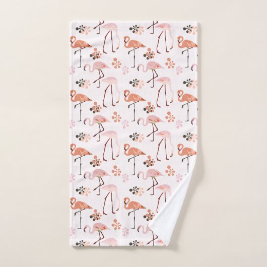 Flamingo Pink Coral Name Monogram Bad Handdoek (Handdoek)
