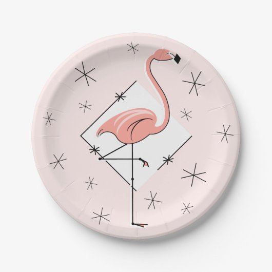 Flamingo Pink diamant paper bord (Voorkant)