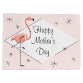 Flamingo Pink diamond Happy Moederdag groot Large Cadeautasje (Achterkant)