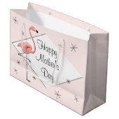 Flamingo Pink diamond Happy Moederdag groot Large Cadeautasje (Voorkant Gekanteld)