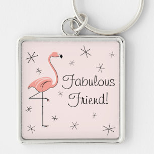 Flamingo Pink 'Fabulous Friend' sleutelhanger prem