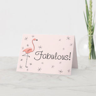 Flamingo Pink Fabulous! Groetings kaart