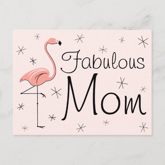 Flamingo Pink "Fabulous Mam" briefkaart (Voorkant)