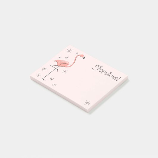 Flamingo Pink "Fabulous!" Post-it® Notes (Schuin)