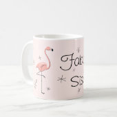 Flamingo Pink 'Fabulous Sister' mok (Voorkant links)