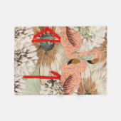 Flamingo Pink Floral Tropical Leaves Glitter Fleece Deken (Voorkant (Horizontaal))