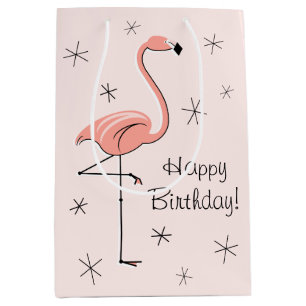 Flamingo Pink 'Happy Birthday'! cadeaubon medium Cadeauzakje