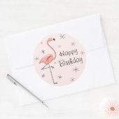 Flamingo Pink Happy Birthday sticker (Envelop)