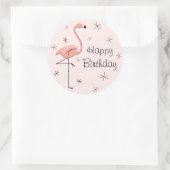 Flamingo Pink Happy Birthday sticker (Tas)