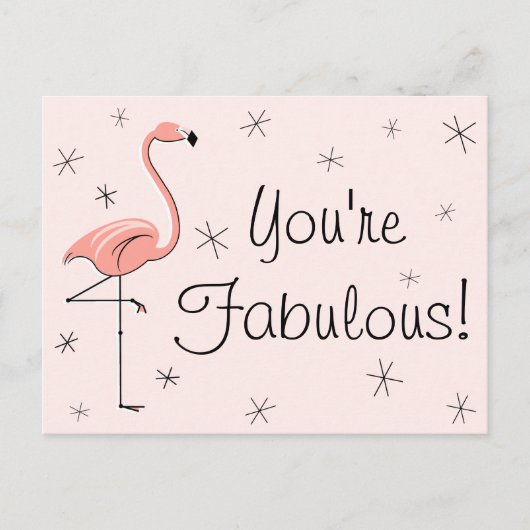 Flamingo Pink "Je bent geweldig!" briefkaart (Voorkant)