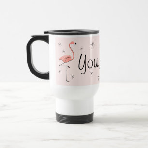 Flamingo Pink 'Name' reisscherm Reisbeker