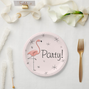 Flamingo Pink Party! papieren bordje