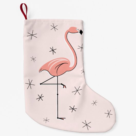 Flamingo Pink stocking Kleine Kerstsok (Voorkant)