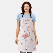 Flamingo Pink Text Apron Schort (Gedragen)