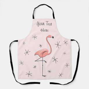 Flamingo Pink Text Apron Schort