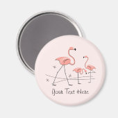 Flamingo Pink Text Trio 2 magnet Magneet (Voorkant / Achterkant)
