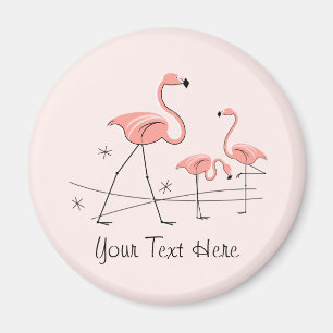 Flamingo Pink Text Trio 2 magnet Magneet