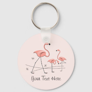 Flamingo Pink Trio 2 De belangrijkste ketting van  Sleutelhanger