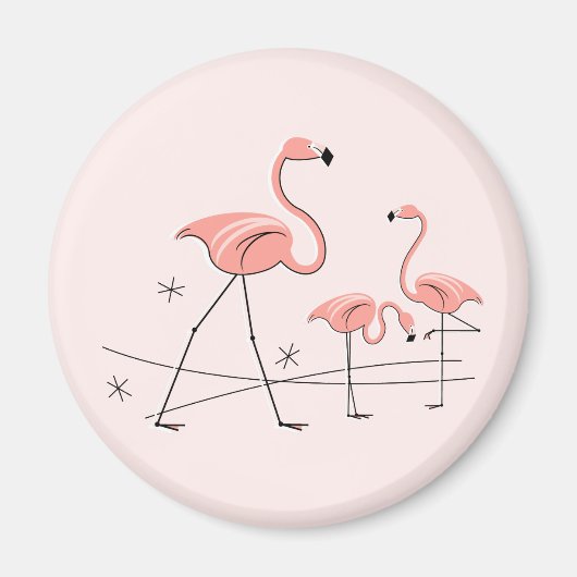 Flamingo Pink Trio 2 magnet Magneet (Voorkant)