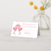 Flamingo Pink Tropical Beach Wedding Escort (Voorkant)